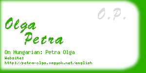 olga petra business card